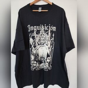 Inquisicion Movie Black Graphic T-shirt, Cotton, 4XL